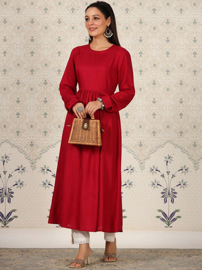 Dhiyona OD  Puff Sleeves A-Line Kurta