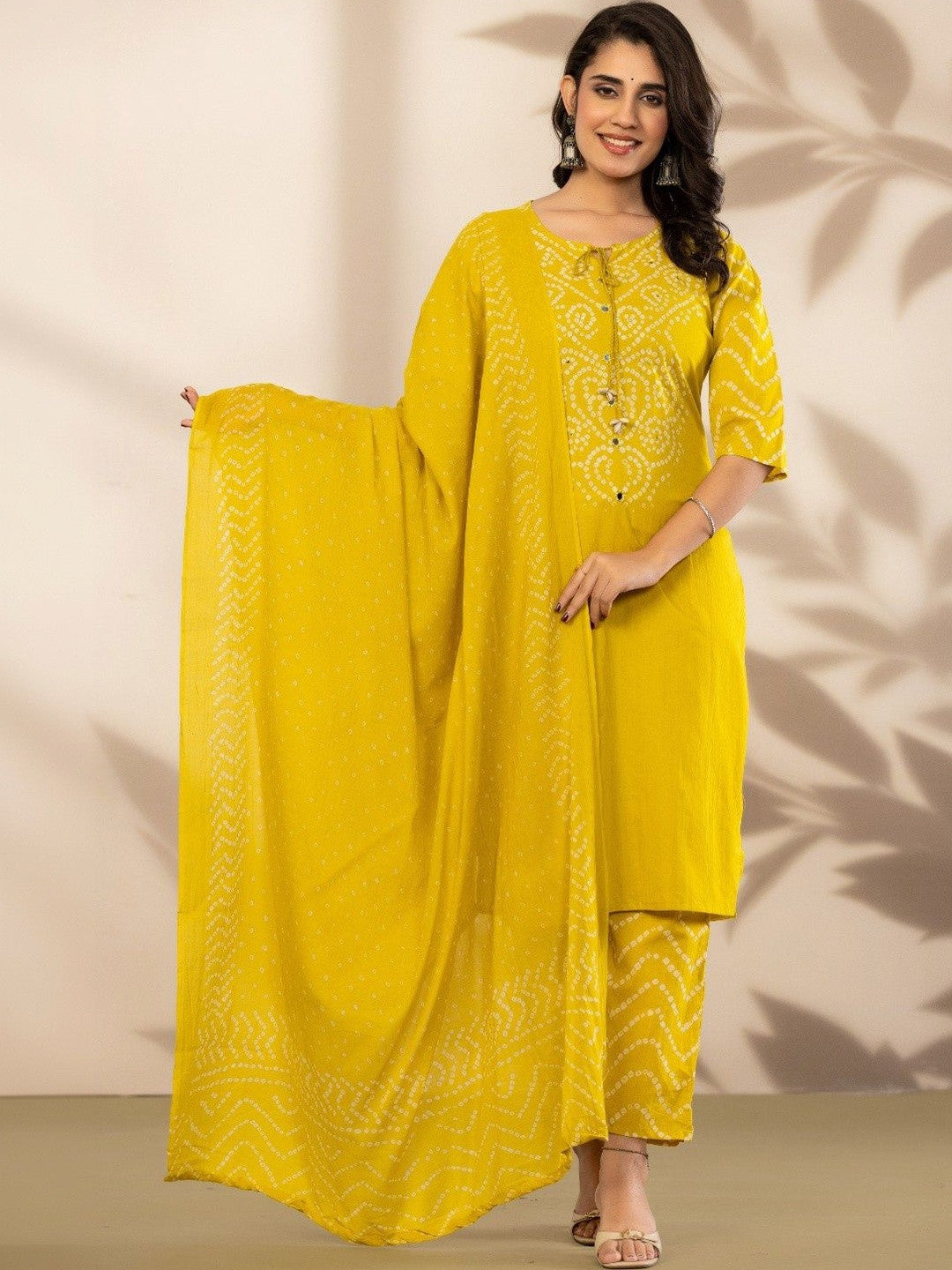 Women Ethnic Motifs Printed Regular Pure Cotton Kurta with Trousers & With Dupatta