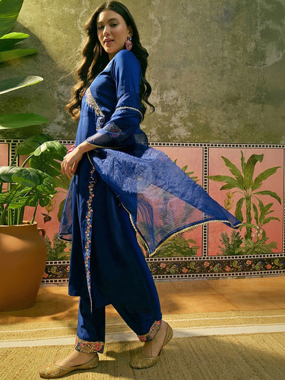 Embroidered V-Neck Kurta Sets