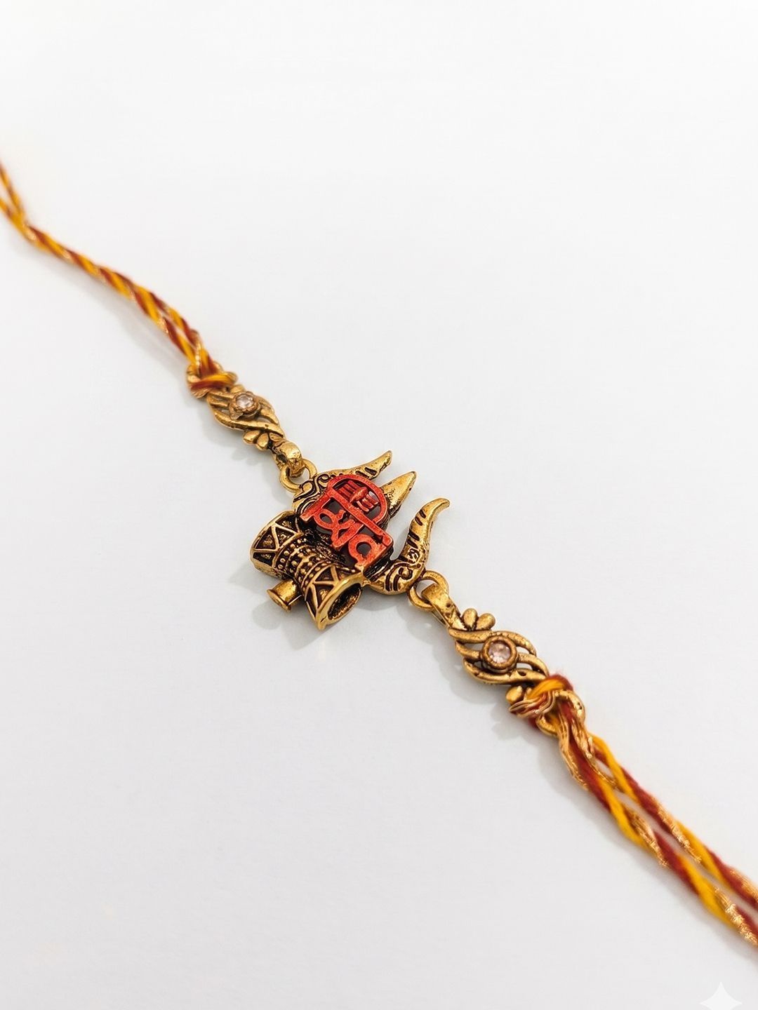 Dhiyona Set Of 3 Multicolor Mahadev Divine Thread Rakhi With Roli Chawal Chandan Mishri