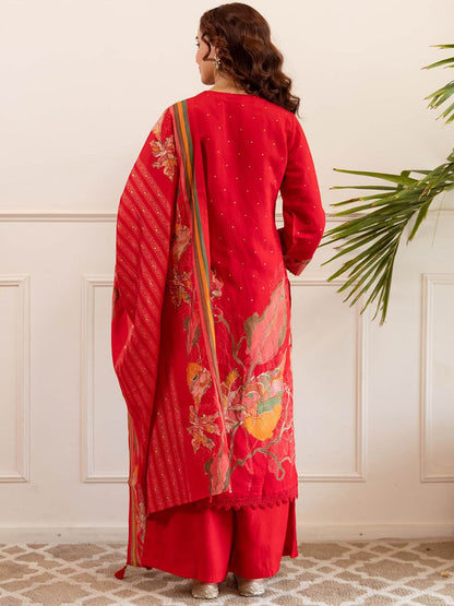 Dhiyona SN Floral Printed Straight Kurta With Palazzos & Dupatta