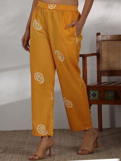 Women Paisley Printed Regular Thread Work Kurta with Palazzos & With Dupatta