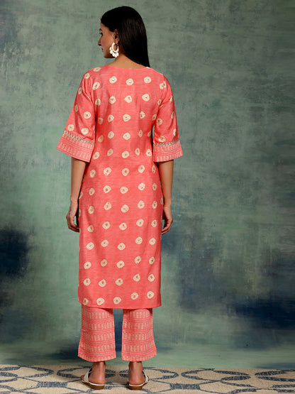 Women Ethnic Motifs Printed Regular Thread Work Kurta with Trousers