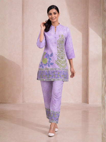 Shanti Lavender Printed Co-ord Set