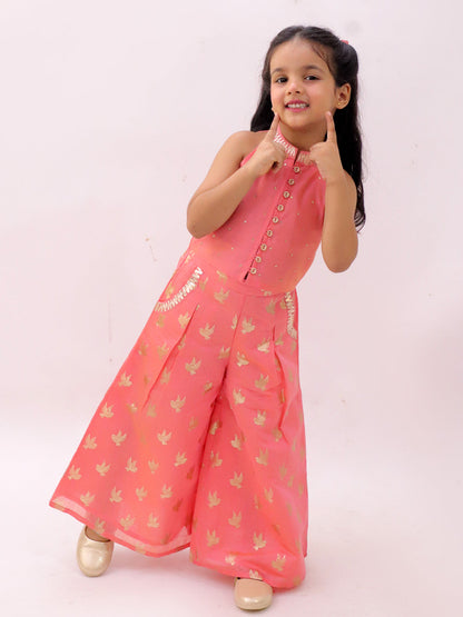 Mishti Peach Top and Pant Set For Girls