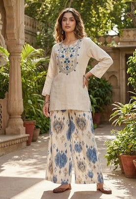 Tuscan cobalt cotton co-ord set