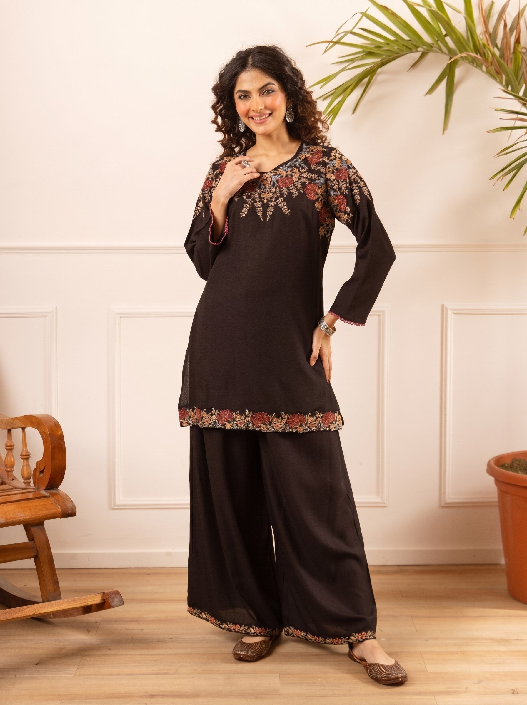 Karen charle Cotton embroidery co-ord set