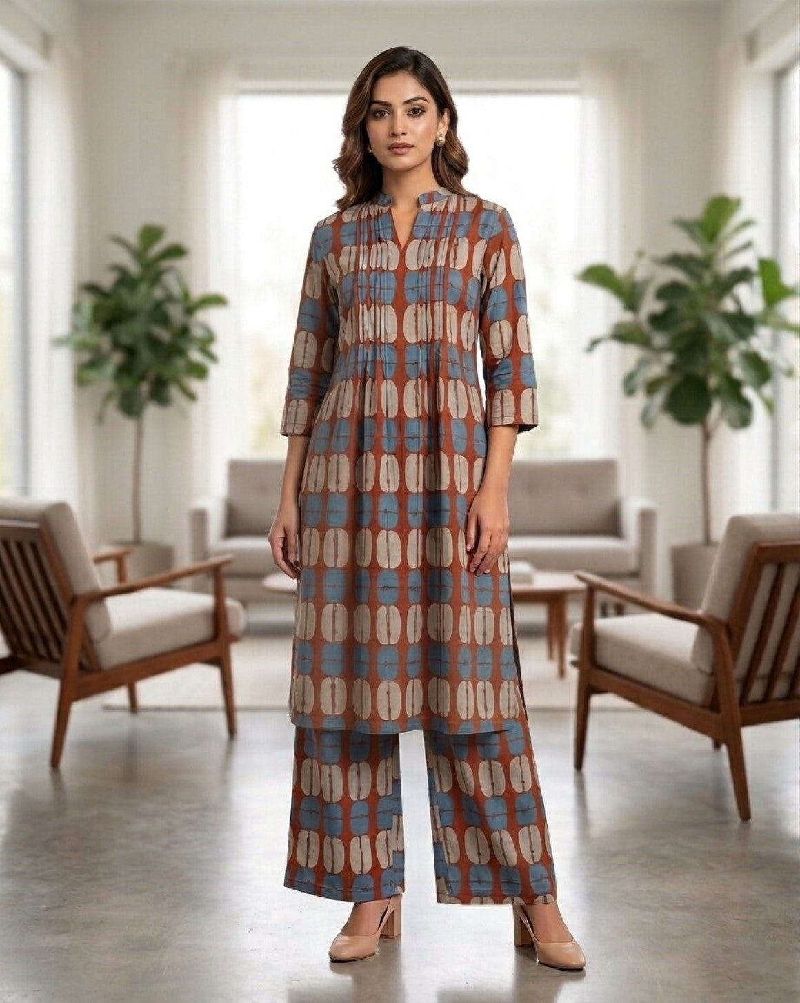 Akshara Heather Printed Cotton Kurta Pant Set