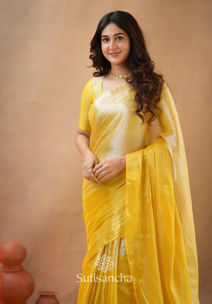 Dhiyona SS Regal Split Elegance Handloom Tissue Cotton Saree