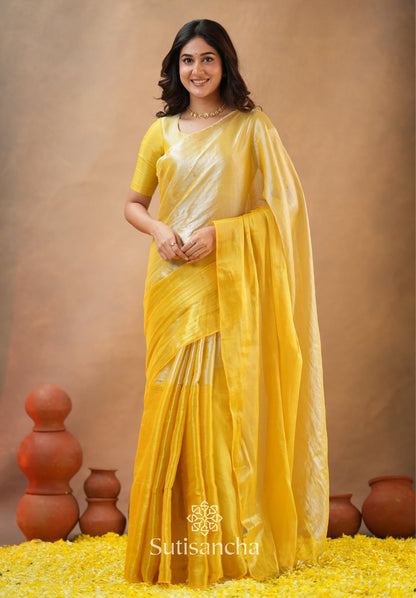 Dhiyona SS Regal Split Elegance Handloom Tissue Cotton Saree