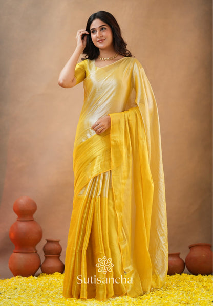 Dhiyona SS Regal Split Elegance Handloom Tissue Cotton Saree