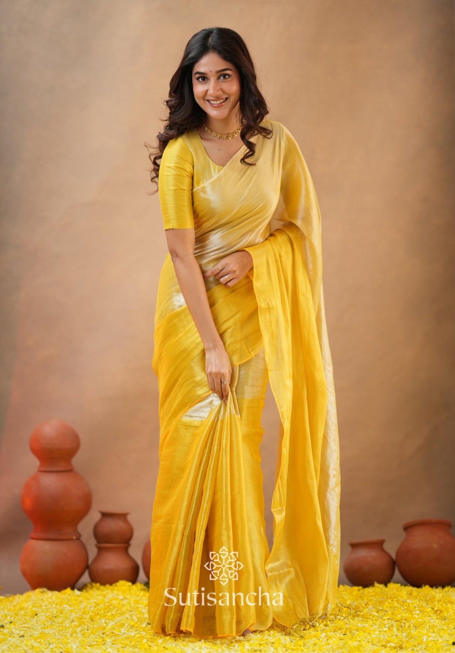 Dhiyona SS Regal Split Elegance Handloom Tissue Cotton Saree