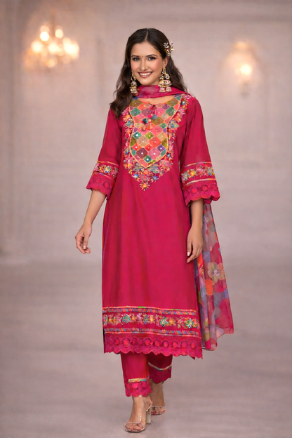 Nazia Rouge Embroidery Full Work Suit Set
