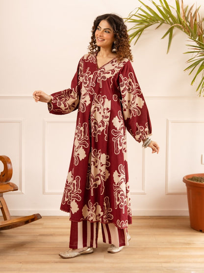 Karen sangria printed cotton co-ord set