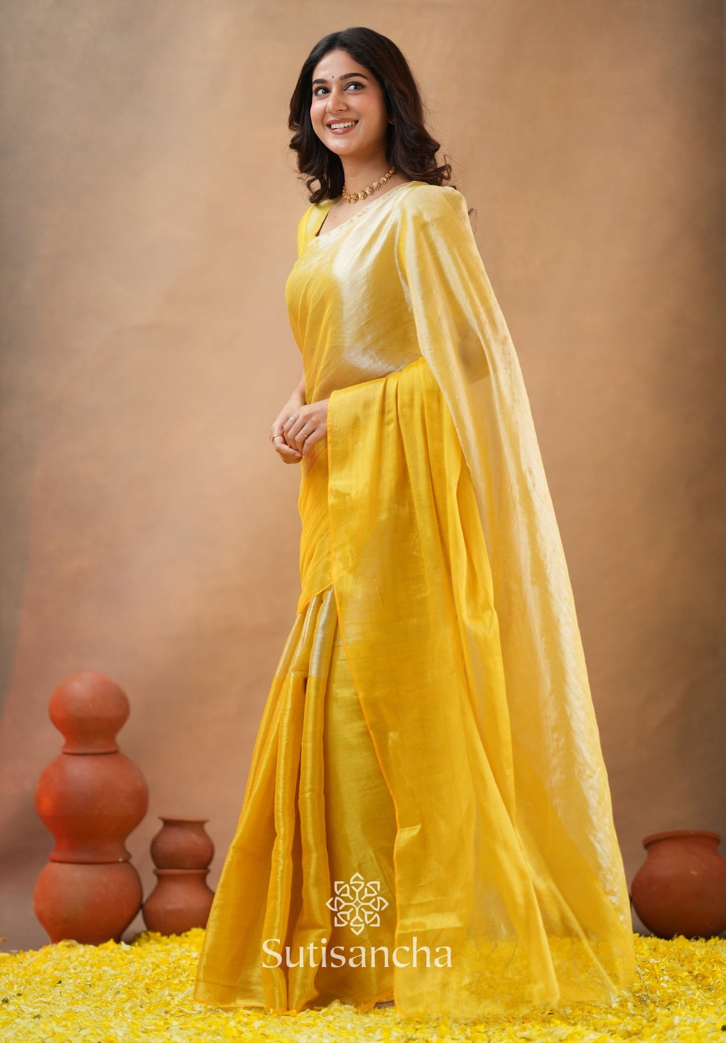 Dhiyona SS Regal Split Elegance Handloom Tissue Cotton Saree
