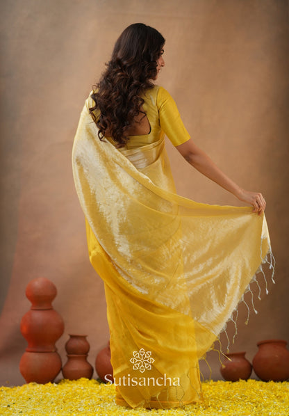 Dhiyona SS Regal Split Elegance Handloom Tissue Cotton Saree