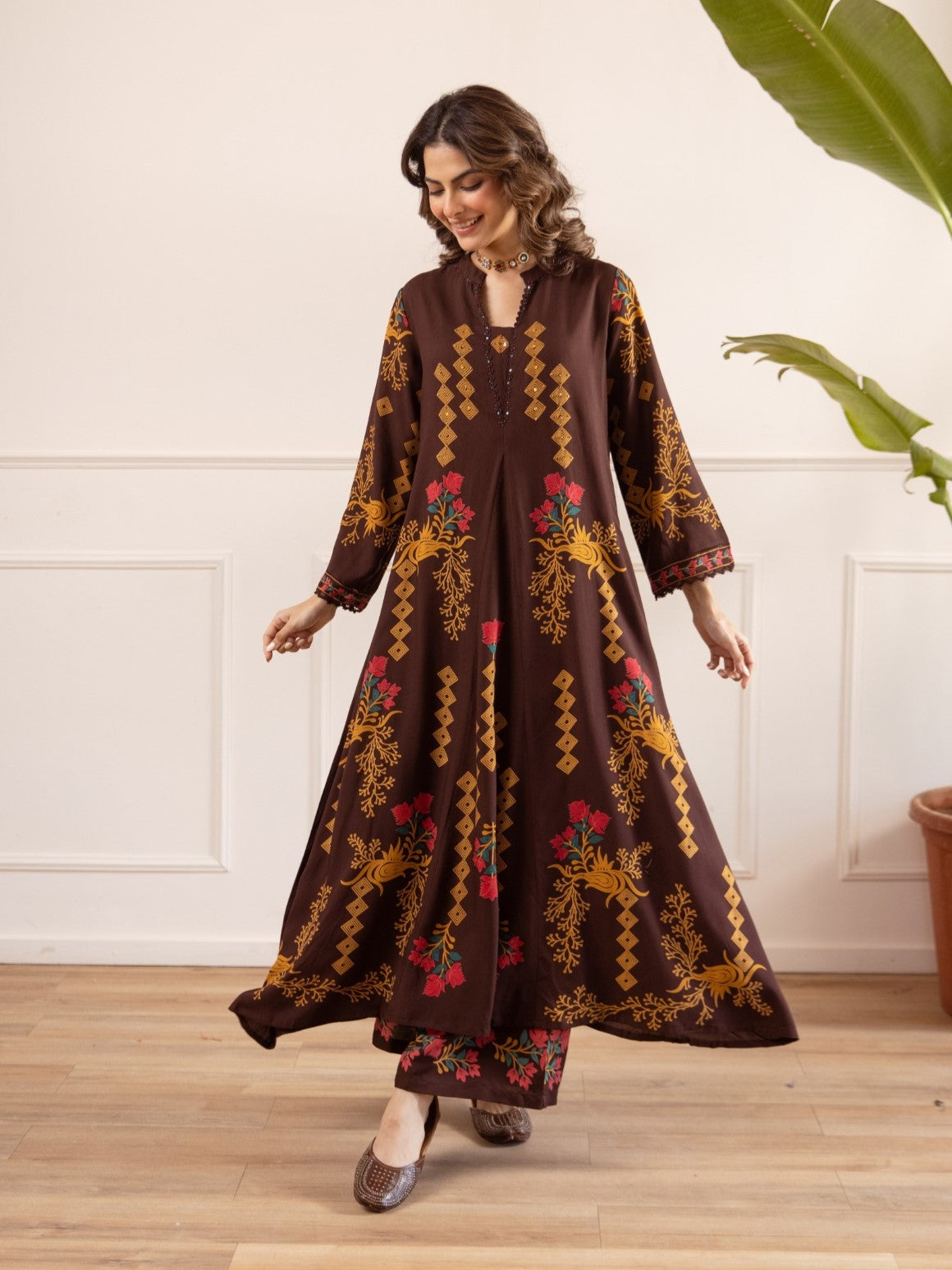 Karen peanut printed kurta pant set