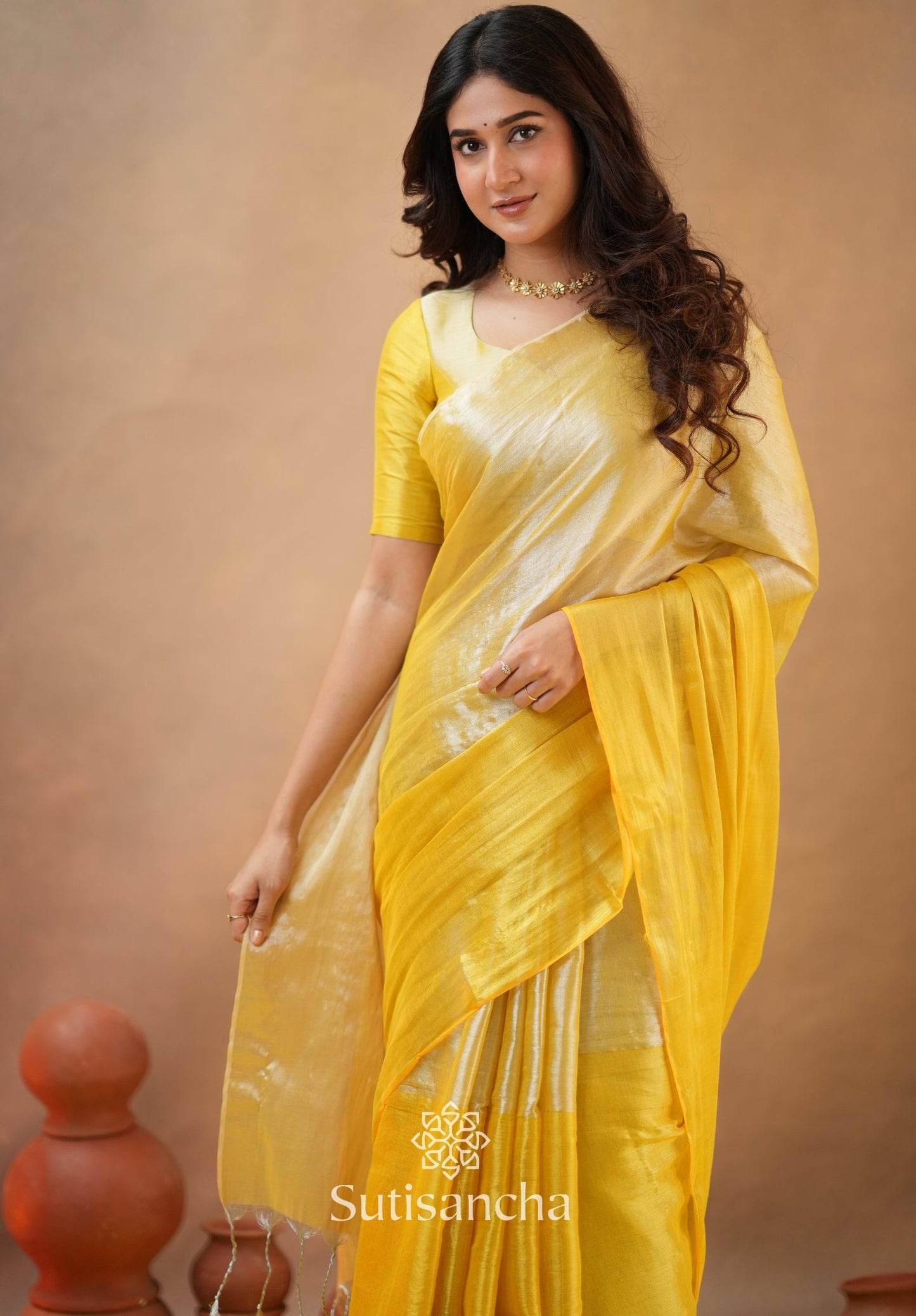 Dhiyona SS Regal Split Elegance Handloom Tissue Cotton Saree