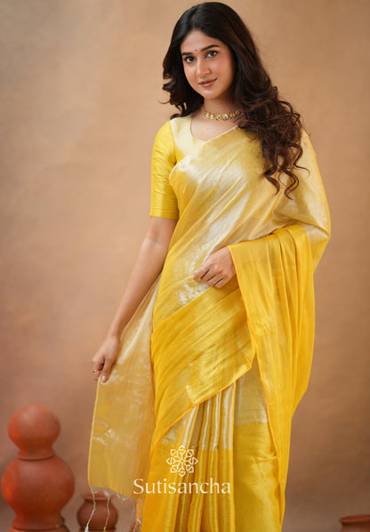 Dhiyona SS Regal Split Elegance Handloom Tissue Cotton Saree
