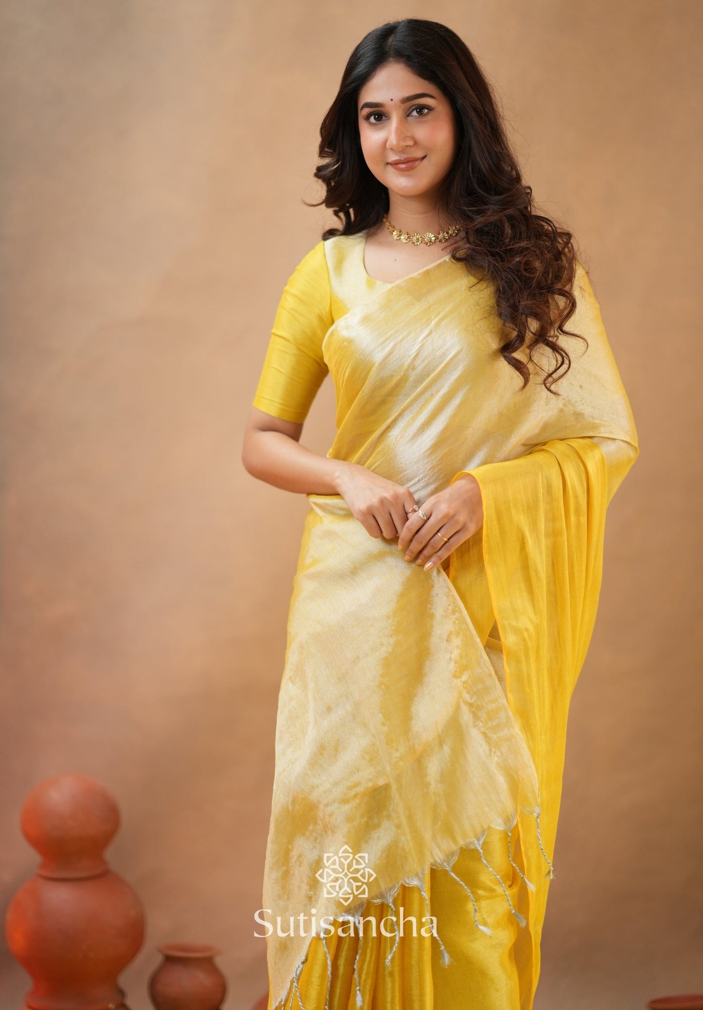 Dhiyona SS Regal Split Elegance Handloom Tissue Cotton Saree
