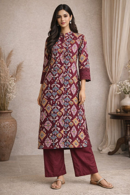 Surbhi jam printed cotton kurta pant set