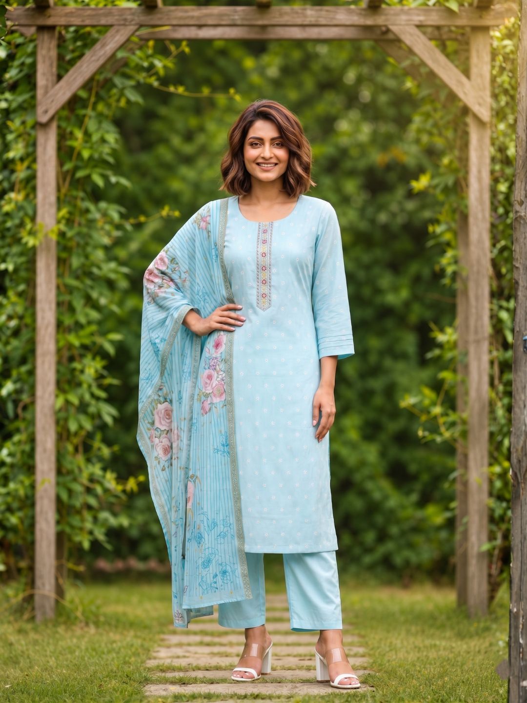 Shanti Tiffany Printed Work Suit Set