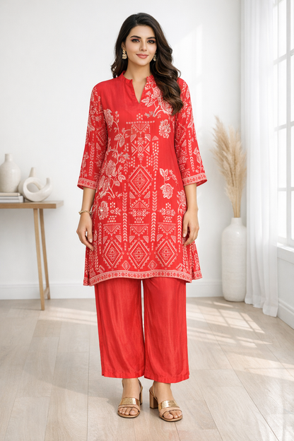 Palash crimson co-ord set