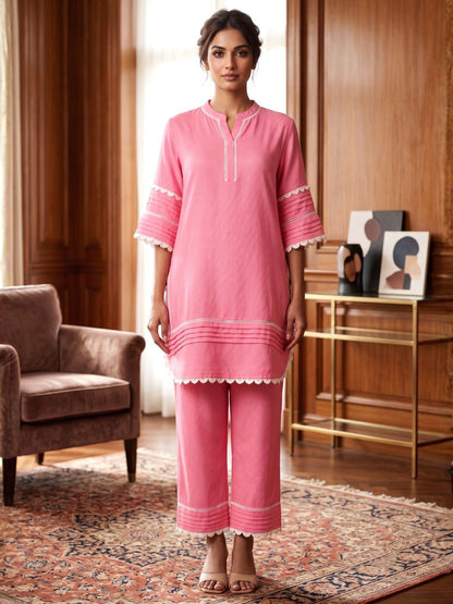 Pawan softpink cotton co-ord set