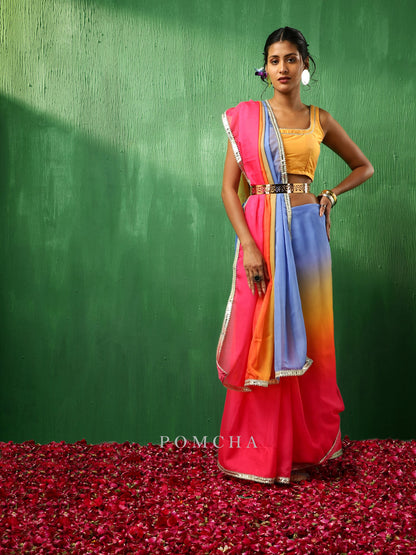 Adaa Multicolor Organza Saree