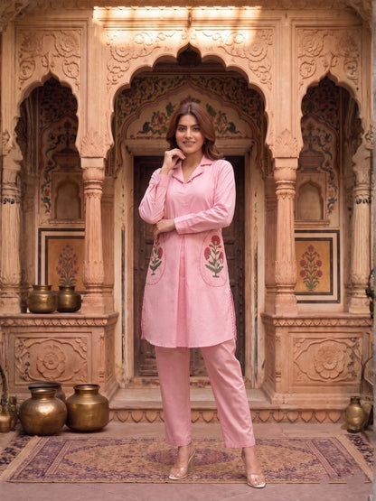 Sarvo softpink cotton co-ord set