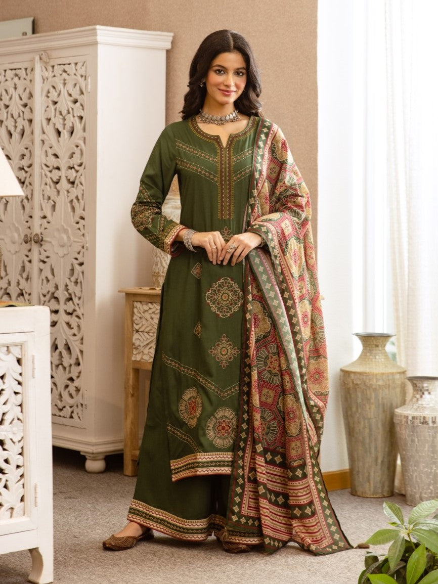 Karen sage embroidery cotton suit set