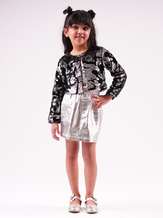 Barbie Black Sequins Rockstar Shrug for Young Girls