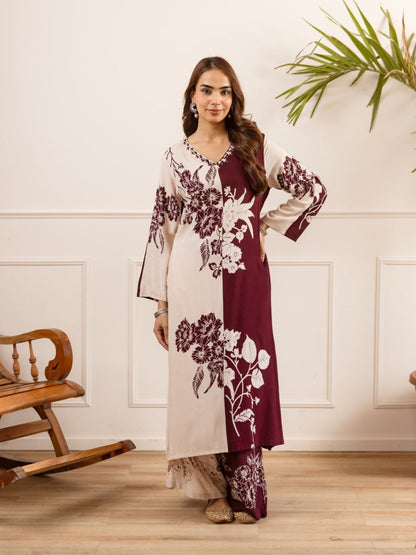 Karen mahagony printed cotton kurta pant set