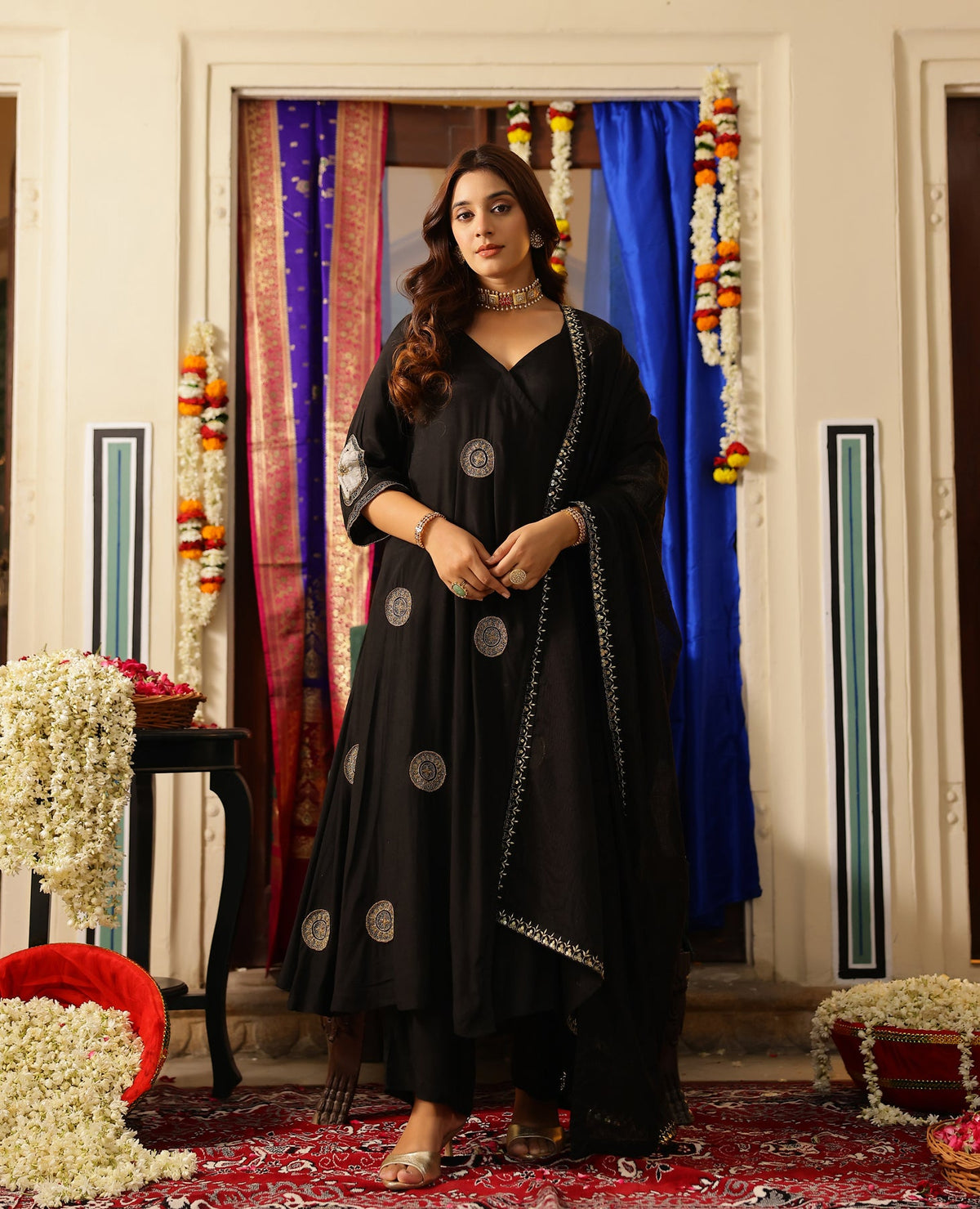 Raag Black Muslin Suit Set