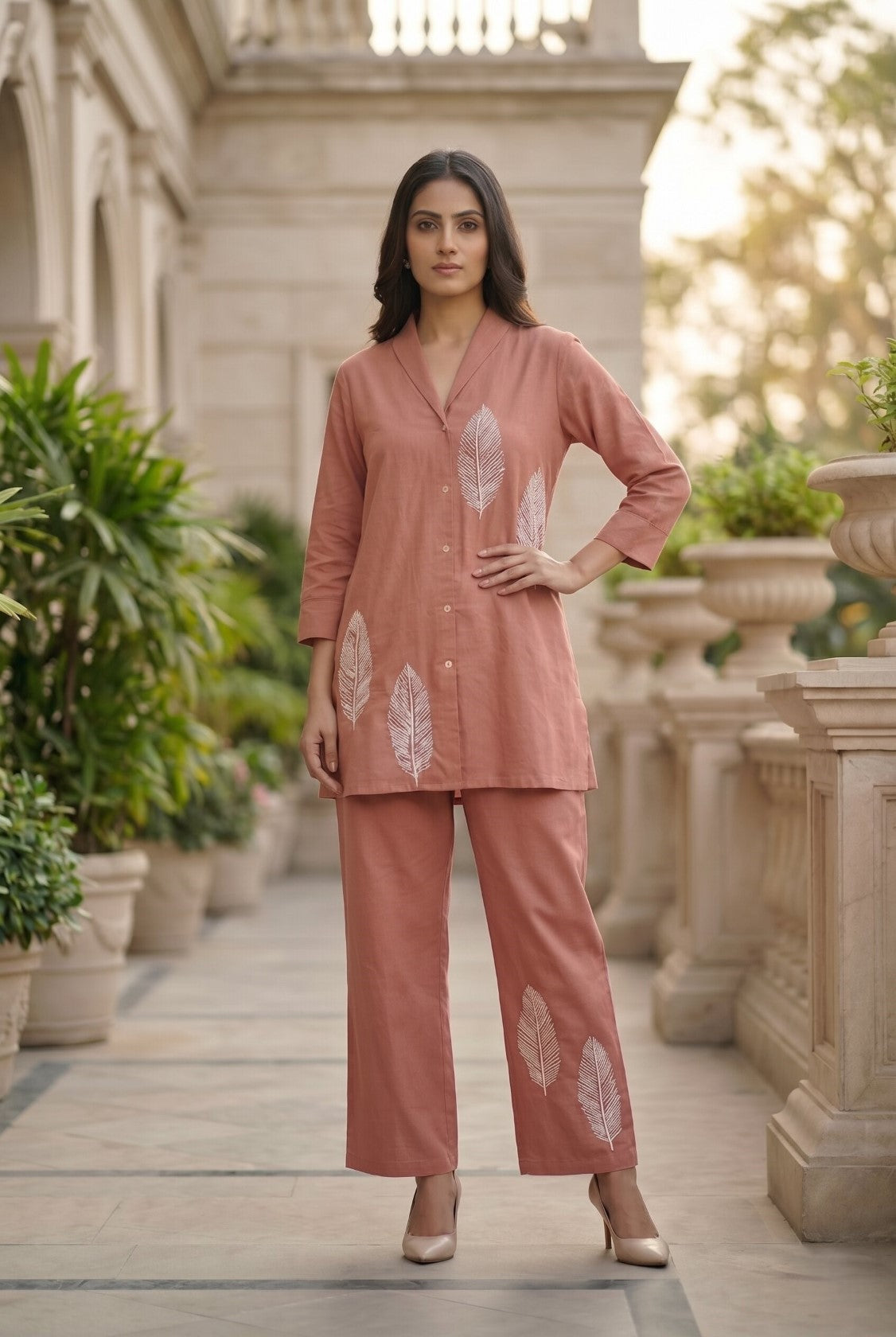Sargi squash embroidery cotton co-ord set