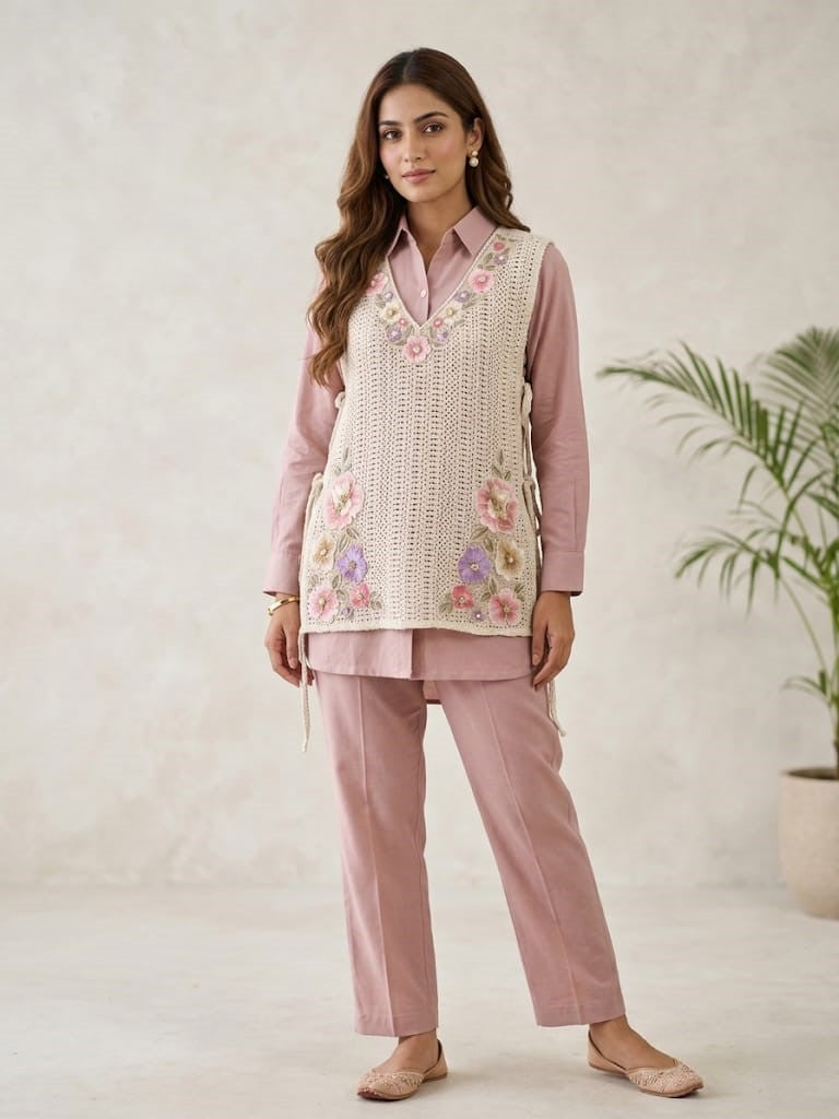 Mihika taffy embroidery co-ord set