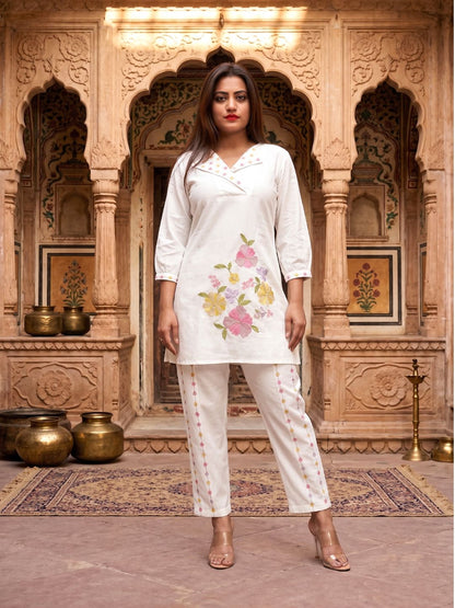 Darika Vanilla Embroidery Co-ord Set
