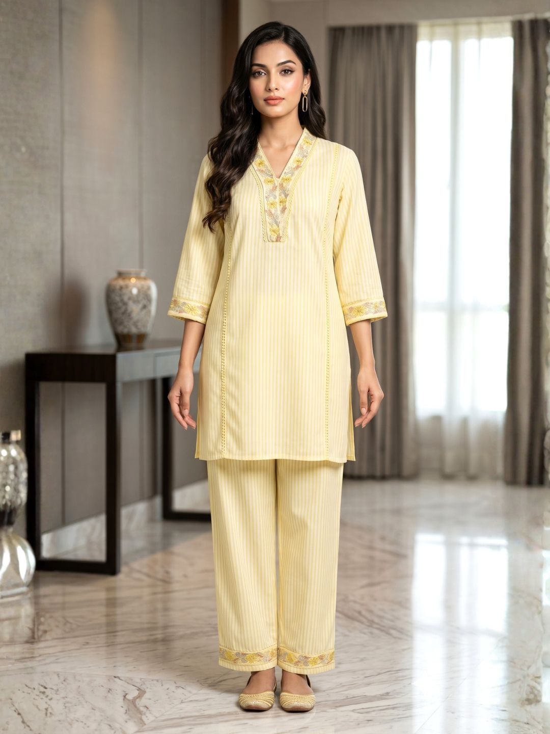 ITI DAFFODIL COTTON KURTA PANT SET