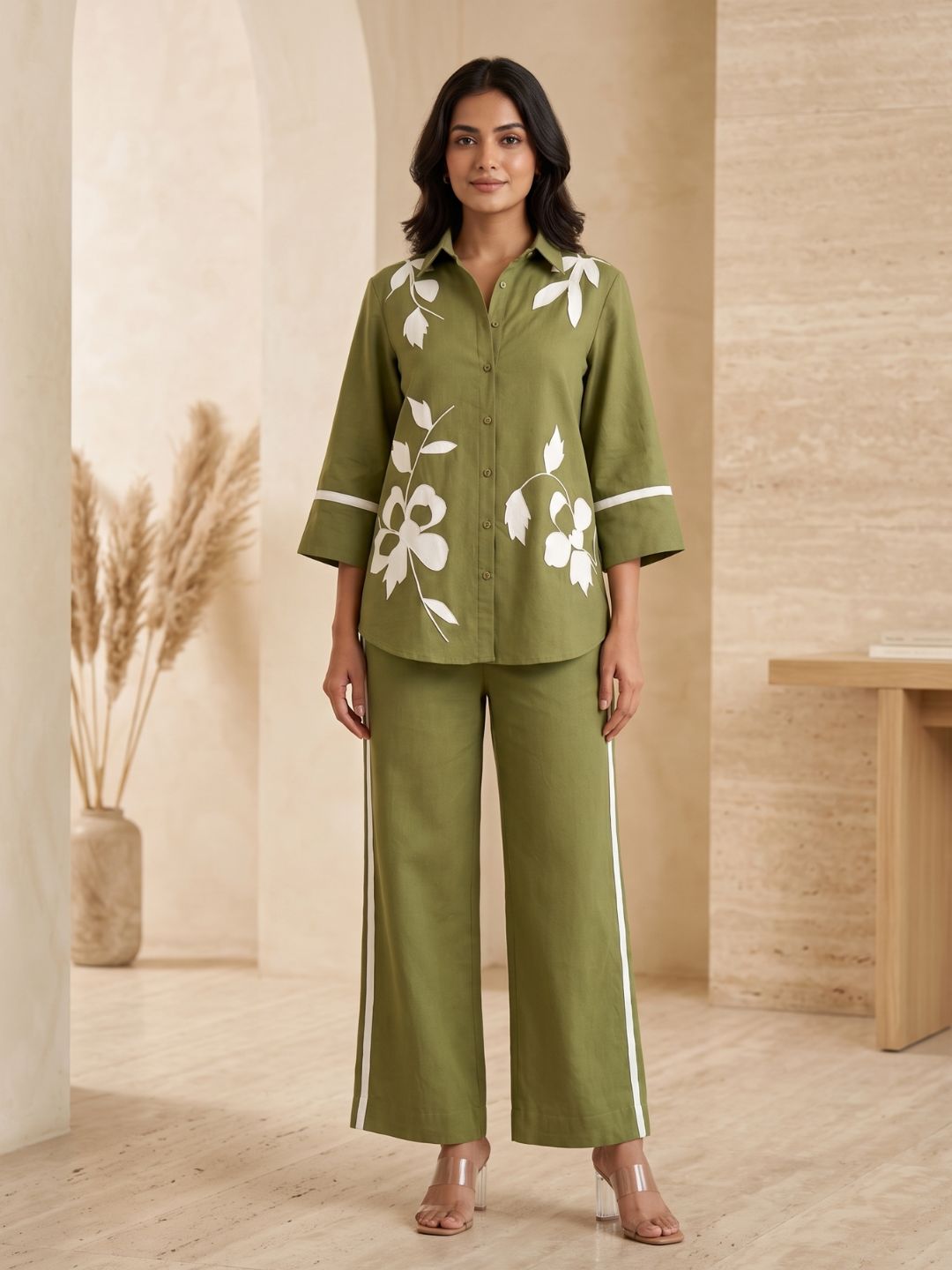 Ridhika moss applique cotton co-ord set