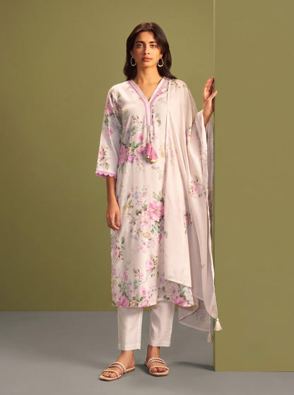 Itrh peony cotton linen suit set