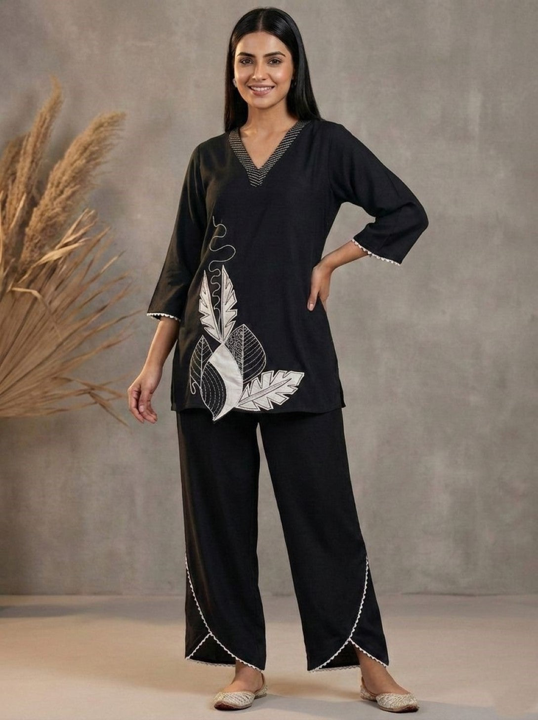 Prisha jet embroidery co-ord set