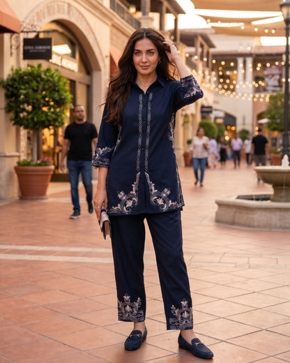 Prisha yin embroidery cotton co-ord set