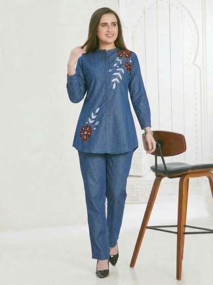 Kipling aspen embroidery denim co-ord set