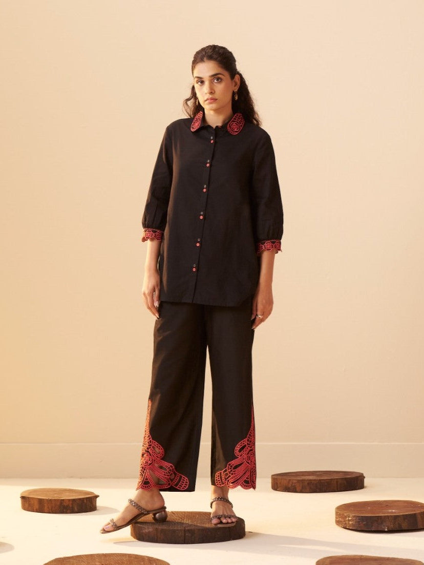 Tisca matte embroidery co-ord set
