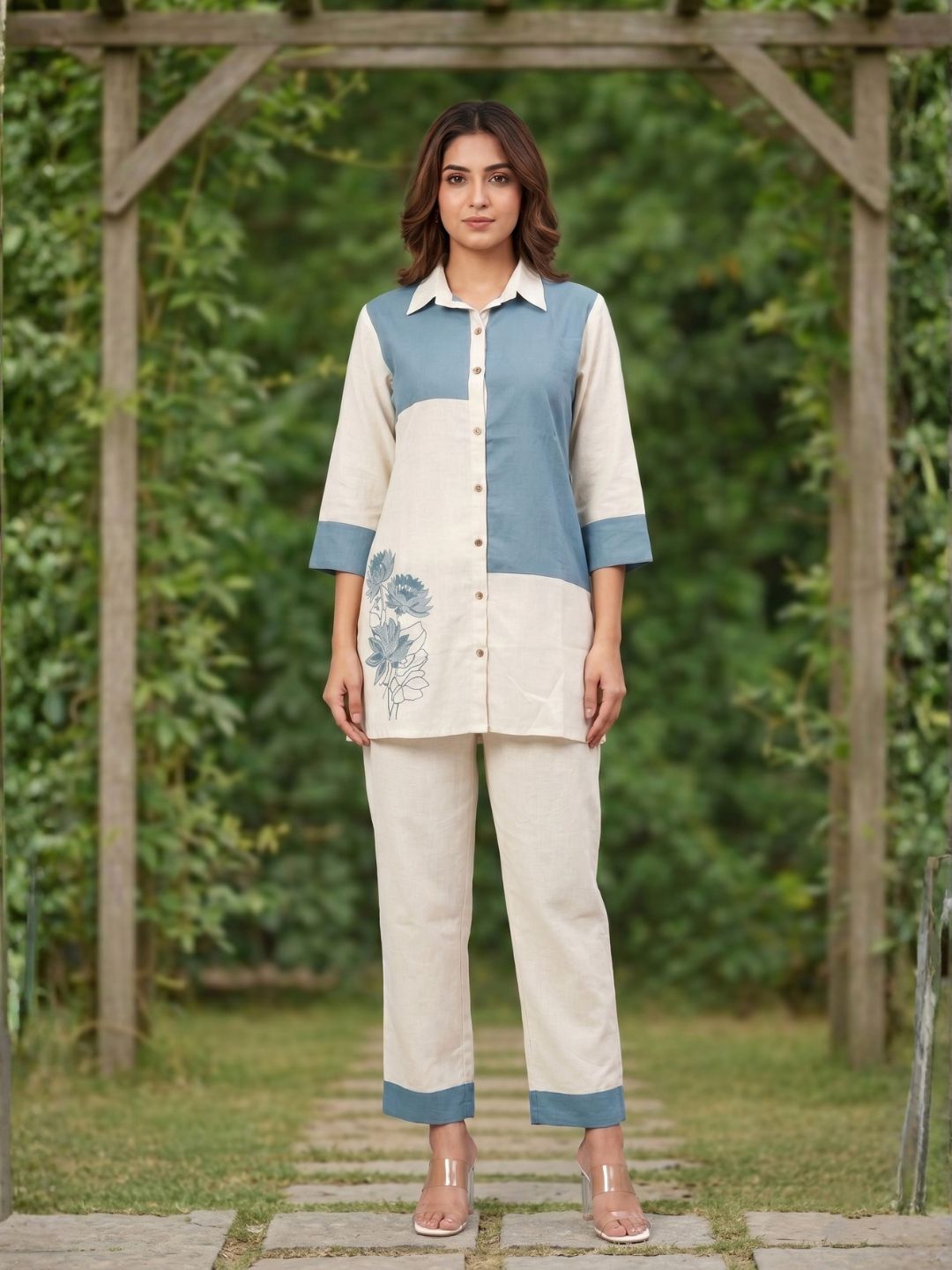 Viyona alabaster cotton co-ord set