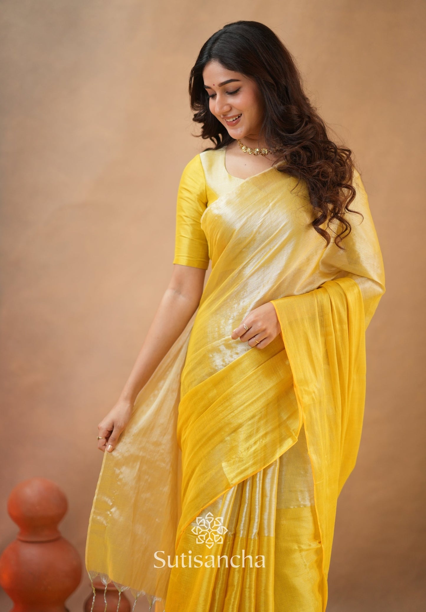 Dhiyona SS Regal Split Elegance Handloom Tissue Cotton Saree