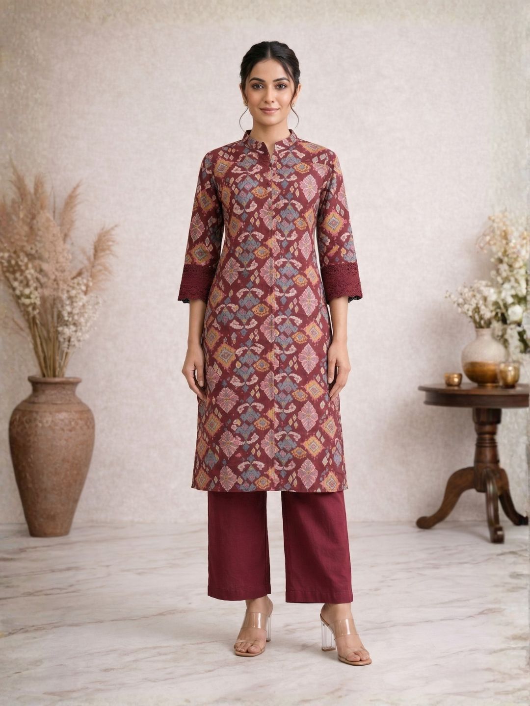 Surbhi jam printed cotton kurta pant set