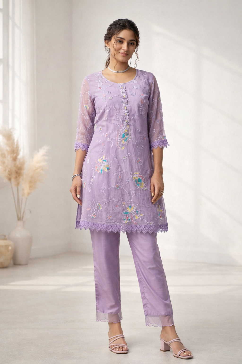 Anumeha lavender work co-ord set