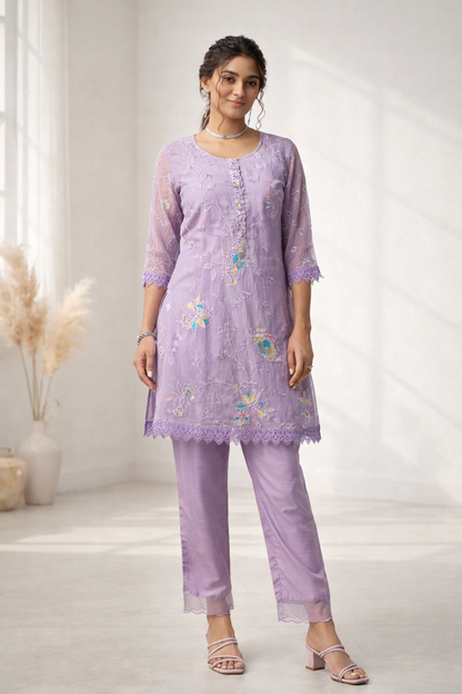 Anumeha lavender work co-ord set