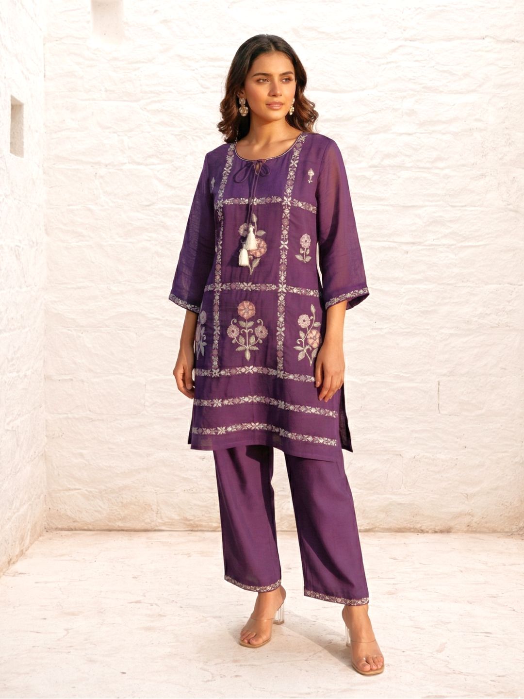 Parikrama Orchid embroidery co-ord set